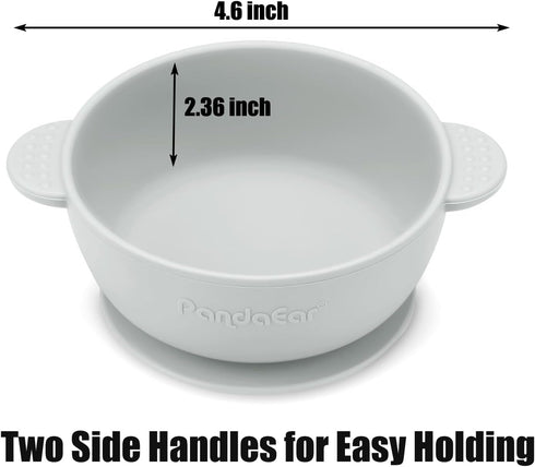 PandaEar 3 Pack Suction Bowls for Baby Toddlers 6-12 Months, Silicone Bowls with Suction for Food Feeding, BPA Free
