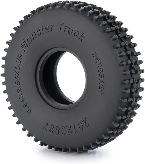 RCLIONS Rubber 1.0 Tires - Multi Terrain Pin Crawler Tyre 65x20mm for TRX4M SCX24 RC Crawler Car