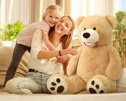 51 inch MorisMos Smile Giant Teddy Bear, Large Stuffed Bears with Big Footprints, Big Stuffed Animals Cuddly Plush