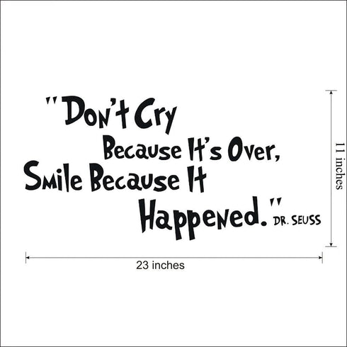 HACASO Don't Cry Bedroom Quote Decals for Home Wall Stickers, Nursery Room Decor