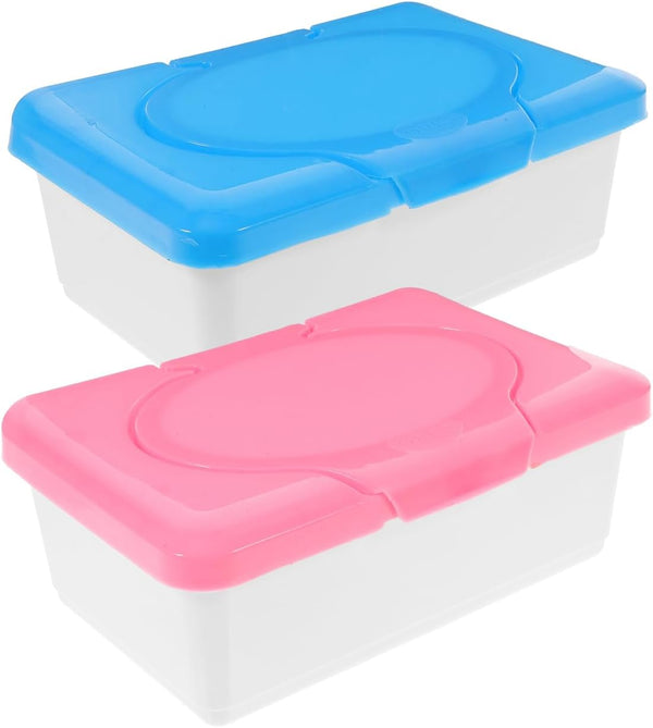ARTIBETTER Reusable Wet Tissue Box 2-Pack Moisturizing Wipes Organizer Container for Home