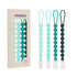 4 Pcs Green Baby Silicone Teething Pacifier Clip,One-piece Design,Round Shape,Smooth Surface,BPA Free.
