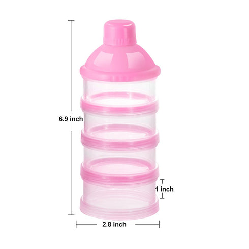 Accmor On The Go Formula Dispenser, 4 Compartments Stackable Container for Baby Milk Powder (BPA Free)