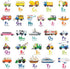 DECOWALL DS8-2005N Transport Alphabet Kids Wall Stickers, Peel and Stick Removable Decals for Nursery Bedroom