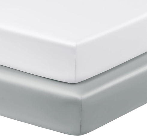 Horbaunal 2 Pack Satin Crib Sheets for Baby, 52" x 28" x