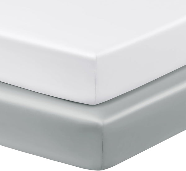 Horbaunal 2 Pack Satin Crib Sheets for Baby, 52" x 28" x