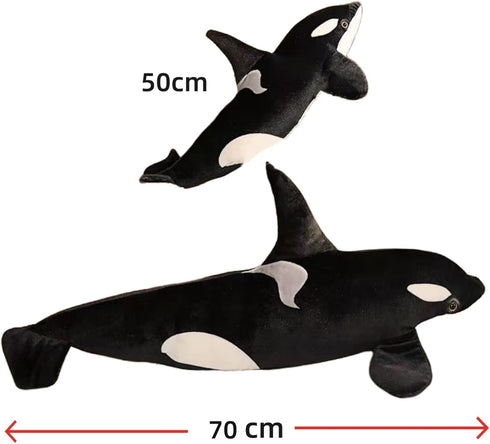 FRANKIEZHOU Giant Orca Stuffed Animal - Lifelike 27.6" Plush Killer Whale, Cuddly Toy for Boys and Girls