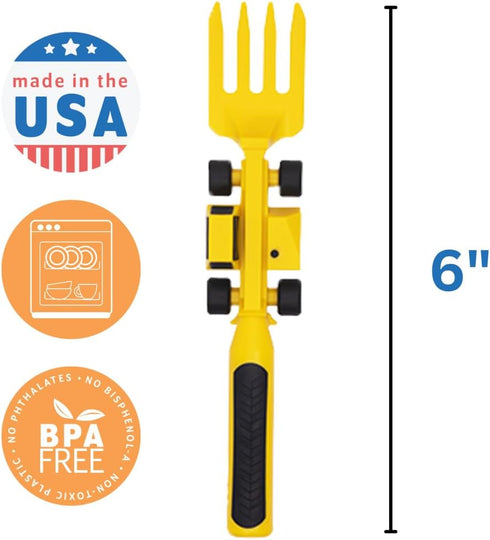 Set Constructive Eating - Toddler Construction Utensils Made in USA - Silverware for Toddlers - Utensils for Kids