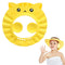 SIQITECHNO Cat Baby Shower Cap with Earmuff Foldable Anti-Reflux Cartoon Baby Shower Cap