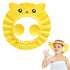 SIQITECHNO Cat Baby Shower Cap with Earmuff Foldable Anti-Reflux Cartoon Baby Shower Cap