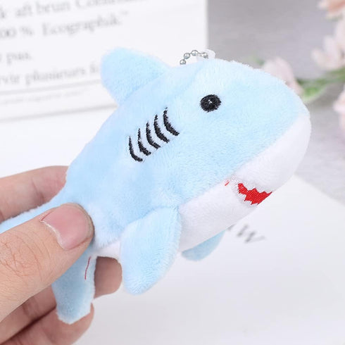 Cute Shark Plush Keychain, Mini Stuffed Animal Soft Shark Plush Toys for Backpack