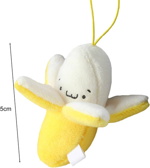 Yellow Peeling Banana Keychain, Banana Plush, Banana Man Plush, Cartoon Birthday Gift PP Cotton Peeling Banana Shape Plush Doll Pendant for Decoration Keychain