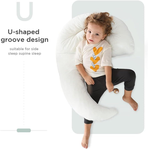 34x27 inches 100% Choc chick Curve Long Toddler Kids Body Pillow for Sleeping, Moon Shape Soft Child Hug Pillow
