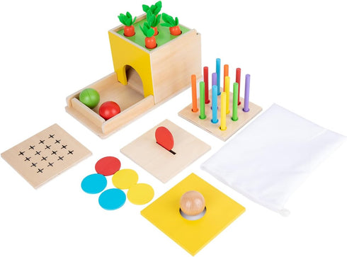 Montessori Toddler Play Kit - Montessori Box Toys for 1-2 Years Old, Learning Toys Gift with Carrot Harvest Game and