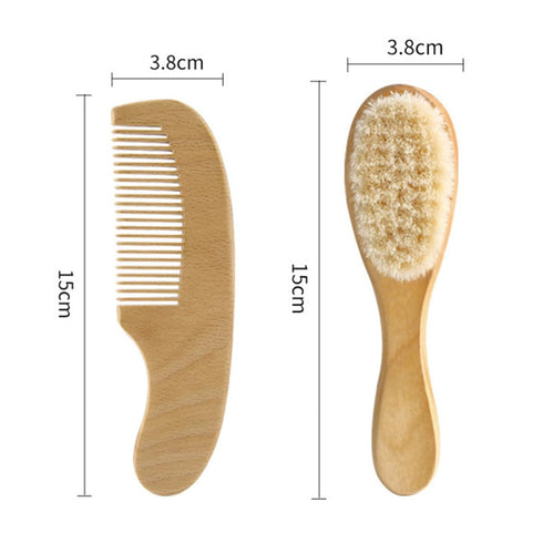 LIFKOME 1 Set Baby Hair Brush and Comb Wool Brush for Newborn Toddler Soft Hair Comb for Infants