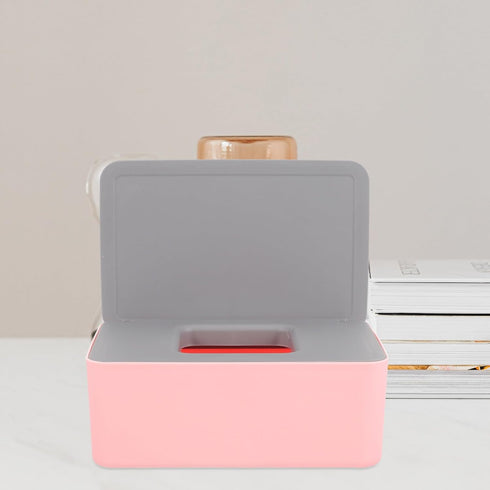 ibasenice Portable Wipes Dispenser Box with Lid, Refillable Wet Tissue Holder for Travel and Home Use, Dustproof Wet