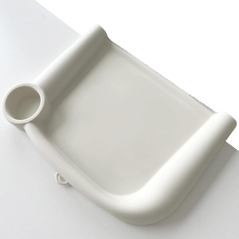 Baby Dining Tray Compatible with Inglesina Fast Table Chair - Silicone Feeding Tray, Dishwasher Safe, BPA Free, White