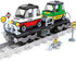 Set, 186 General Jims Railway Flatbed Train Car with Cars Building Block Pieces, Brick Built Cargo Rail Transport