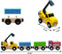 SAIBURAZ Sets 3+ Wooden Trains Cars with Crane Magnetic Train Toys for Wooden Train Tracks Train for Toddlers and Kids
