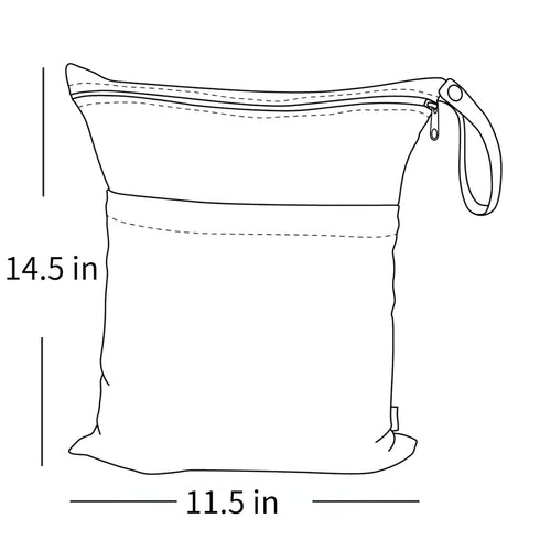3pcs 3L-ZM11 ALVABABY Cloth Diaper Wet Dry Bags Waterproof Reusable with Two Zippered Pockets Travel Beach Pool Daycare