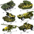 Diecast Military Vehicles Truck Set, Alloy Army Model Toys, Trucks, Tank, Helicopter, Mini Toy Car for Kids 3-6