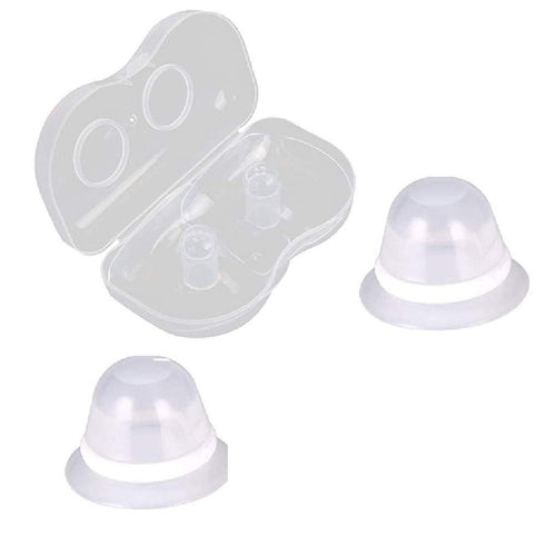 Silicone Nipple Corrector Nipplesuckers for Flat Inverted Nipples with Clear Case, 1 Pair for Breastfeeding