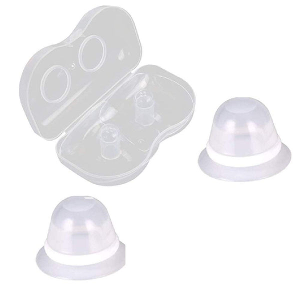 Silicone Nipple Corrector Nipplesuckers for Flat Inverted Nipples with Clear Case, 1 Pair for Breastfeeding