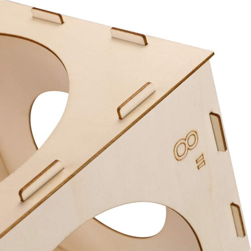 9 Holes Collapsible Wood Balloon Sizer Cube Box, Measurement Tool for Party Decorations (12" x 12" x 12")