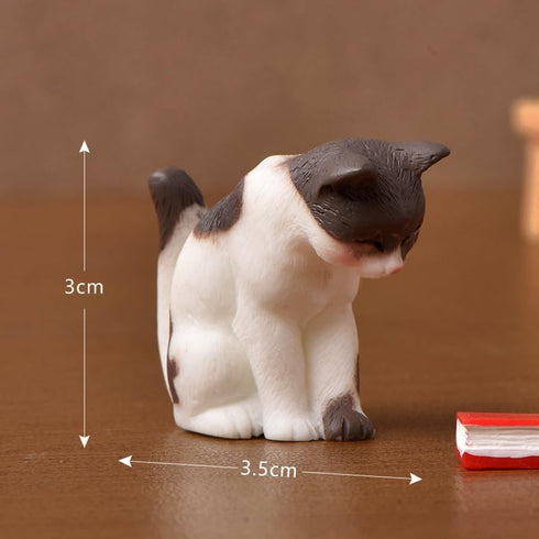 josaner-zz 1/12 Dollhouse Cats w/ Scale Accessories Mini Furniture Model Wooden Miniature (Multicolor-Simple)