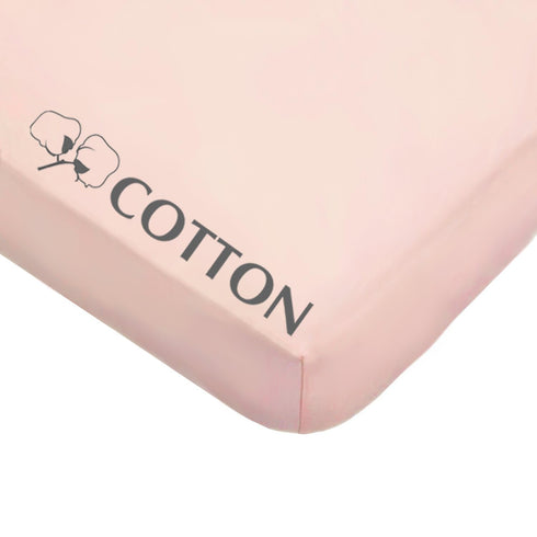 American Baby Company 100% Natural Cotton Fitted Pack and Play Sheet - 39" x 27", Blush for Boys & Girls