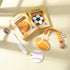 Baby Food Grade Silicone Sports Shape Teether Toy with Pacifier Clip Holder, BPA Free, Gift Set for 3 Months+