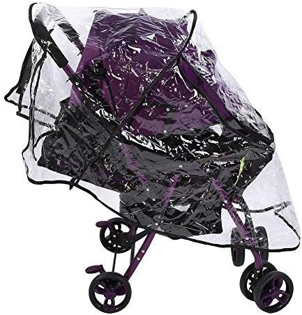 Fdit Clear Baby Stroller Rain Cover, Universal Waterproof PVC Ventilation Windproof Dust Weather Umbrella Pram Cover
