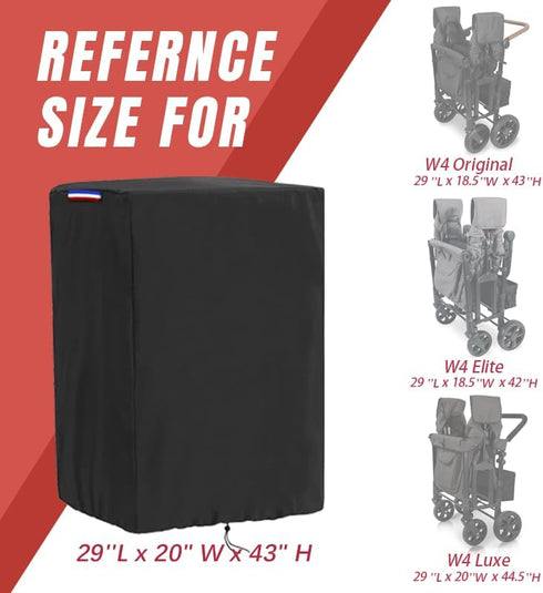 W4 420D 4 Drawstring-29 19" 43" Wagon Cover Compatible with Wonderfold Wagon Original(Cover Only),Waterproof Wagon
