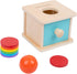 Adena Montessori Baby Toys Coin Box with Ball, Blue Door Great Gift for 6-12 Months 1-2 Years Old Toddlers