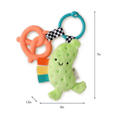 Itzy Ritzy Infant Toy & Teether - Itzy Pal Baby Teething Toy Includes Lovey, Crinkle Sound, Textured Ribbons & Silicone