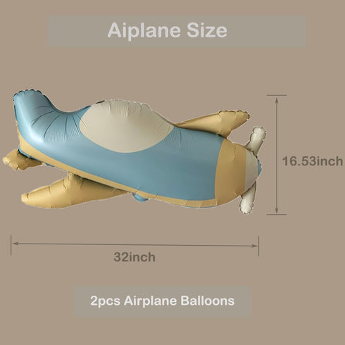 TUEPULL 32" Blue Fighter Jet Airplane Ballons Cartoon Flying Party Birthday Foil Ballon Decor Aircraft Kids Toy