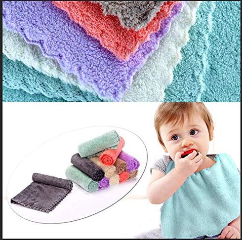Kyapoo Baby Washcloths 12 Pack, 12x12 Inches Microfiber Coral Fleece for Newborns, Infants, Toddlers