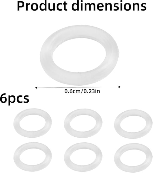 Fukaisu 6pcs O-Rings for Medela Harmony Manual Breast Pump, Rubber Gasket Replacement Parts for Hand Breast Pump Handle