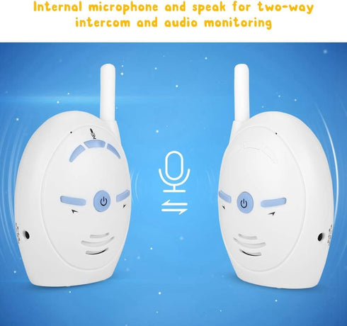 Dioche Audio Baby Monitor, Digital Audio Baby Monitor Nanny Intercom Electronic Alarm Two-Way and Talk Back Intercom