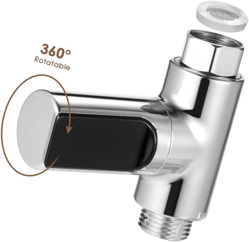 Xoeryoy 5~85C 360 Digital Shower Thermometer Digital Thermometer, with Rotating LED Water Meter Shower Water