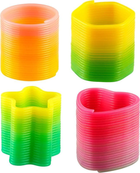 (Pack 250) Bedwina Rainbow Spring Toy Assortment - of Mini Plastic Coil Spring Toy - Bright Colors and Shapes, Goody