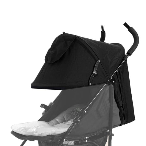 Stroller Sun Shade Cover, Canopy Awning for Pushchair, Baby Buggy Parasol with Pockets and Mesh Window