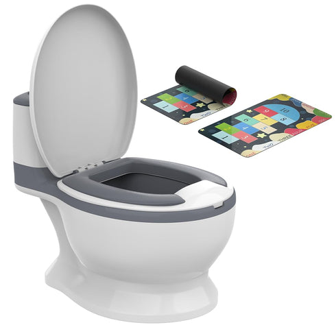 Yellow Ladybug * Toddler Potty Training Toilet with Diatomaceous Earth Mat Realistic Toilet for Toddlers