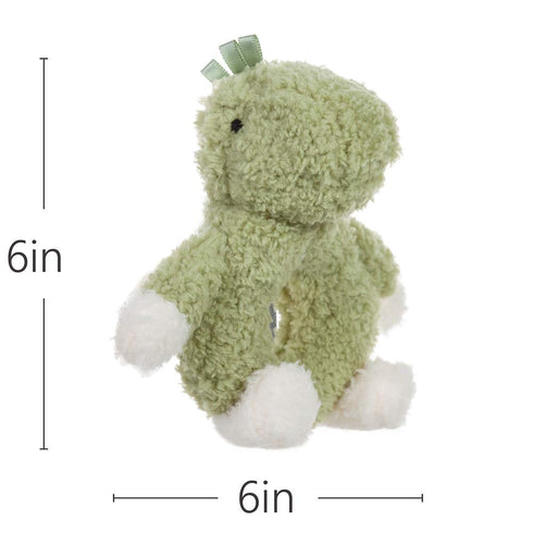 Apricot Lamb Baby Dinosaur Soft Rattle Toy: Plush Stuffed Animal for Newborn, Soft Hand Grip Shaker, 6 Inches