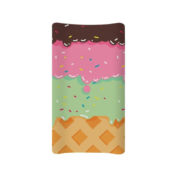 Cute Ice Cream Print Changing Pad Covers, Ultra Soft Fitted 32"X16" Changing Table Sheet for Boys Girls, Summer Fun