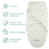 Set 3 Pack Swaddle Blanket for Baby, Newborn Boy or Girl Adjustable Sleepsack, Unisex, Organic Cotton Swaddle Wrap Bags