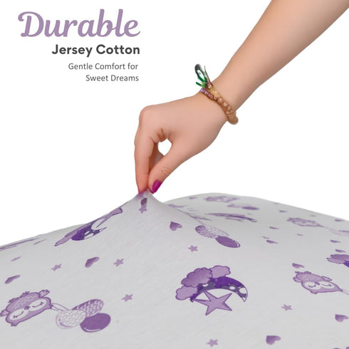 JABMARS. (3 Pack) Set JABMARS Crib Sheets - Soft Jersey Cotton Fitted Baby Crib Sheets | Cute Bed Sheets & Toddler Bed