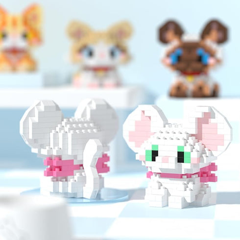 Sets, 9 Mini Cat Building Block Style Cute Cat Building Blocks Miniature Cat Figurine Toys for Kids Birthday Party