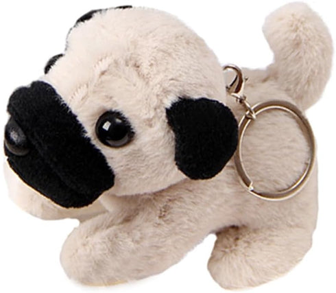 Cute Realistic Pug Stuffed Animal Dog Puppy Plush Toy, Lifelike Pug Plush Doll Backpack Handbag Pandent Gift