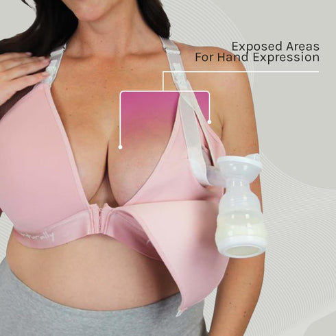 Nurturally Nursing and Pumping Bra, Adjustable Breast Pump Bra, Non-Wired Pumping Bra Hands Free, Breast Pump NOT
